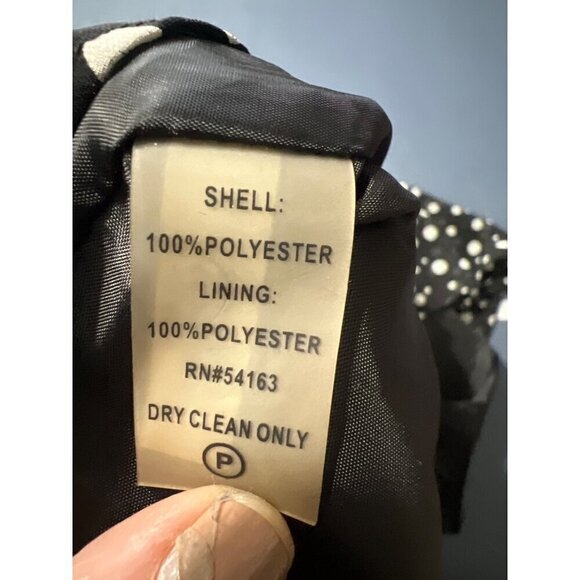 Guess Los Angeles Black Polka Dot Dress Sz 8 Garden Brunch resort Vacation - Picture 7 of 10